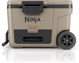 Ninja | Cooler | FrostVault 45QT Cooler with Wheels | Insulated with Temp Dry Storage Drawer | Keeps Ice Cold for Days | for The Beach, Camping, Picnics & More | Birch Beige | FB245CS