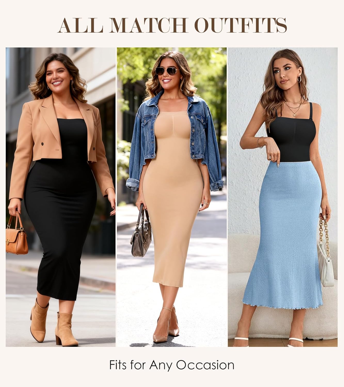 Strapless Shapewear Slip for Women Under Dress, Tummy Control Long Slip Dress, Seamless Back Slit Body Shaper - Image 5