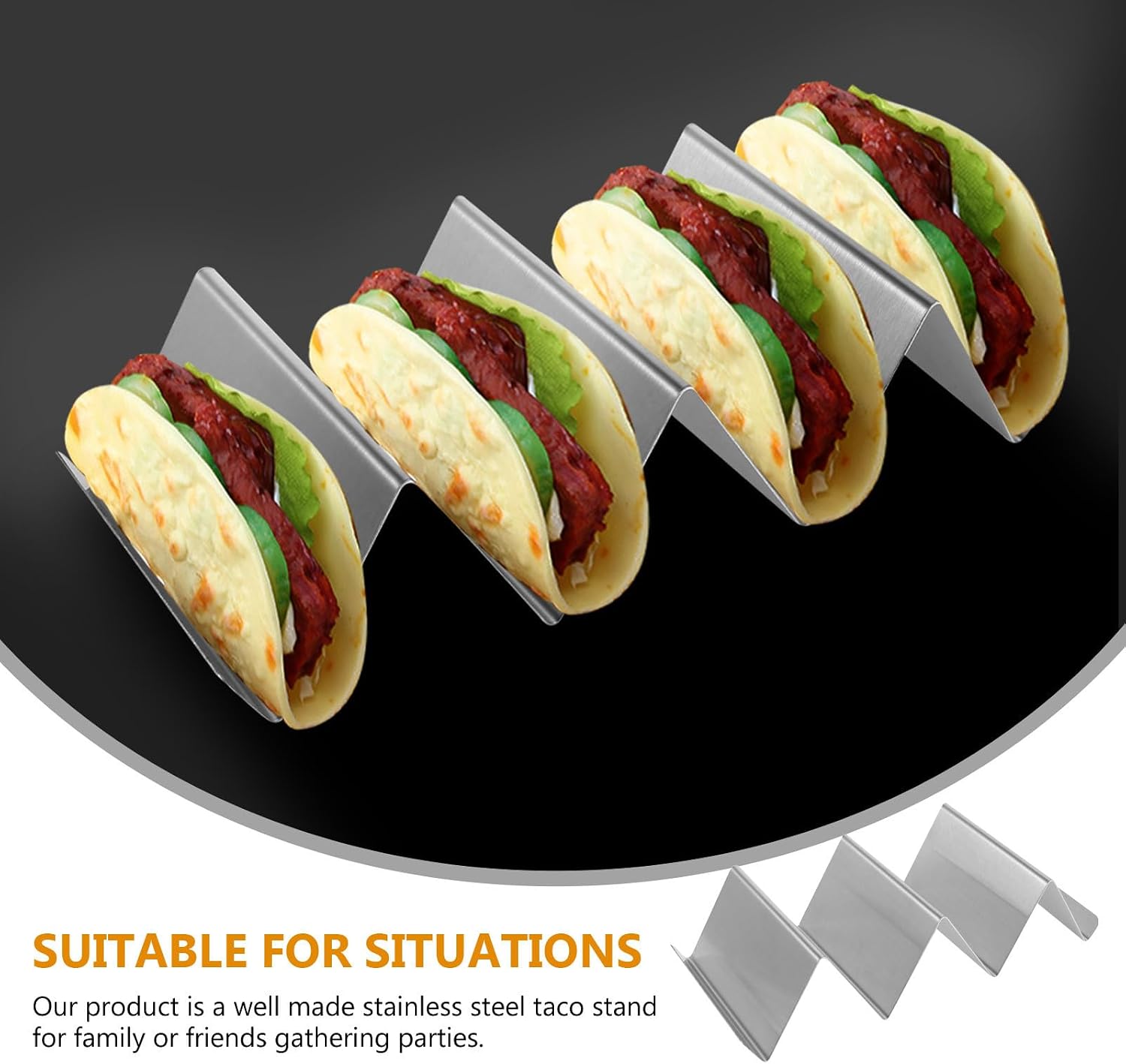 Thin Pancake Clamp U-shape 2pcs Stainless Steel Taco Rack