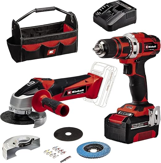 Einhell Power X-Change juego taladro y amoladora 18V
