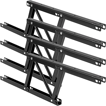 4 Pack 15 Inch Folding Lift up Top Coffee Table Lifting Frame Desk Mechanism, Heavy Duty Lift Top Coffee Table Hinges, 2 Pairs