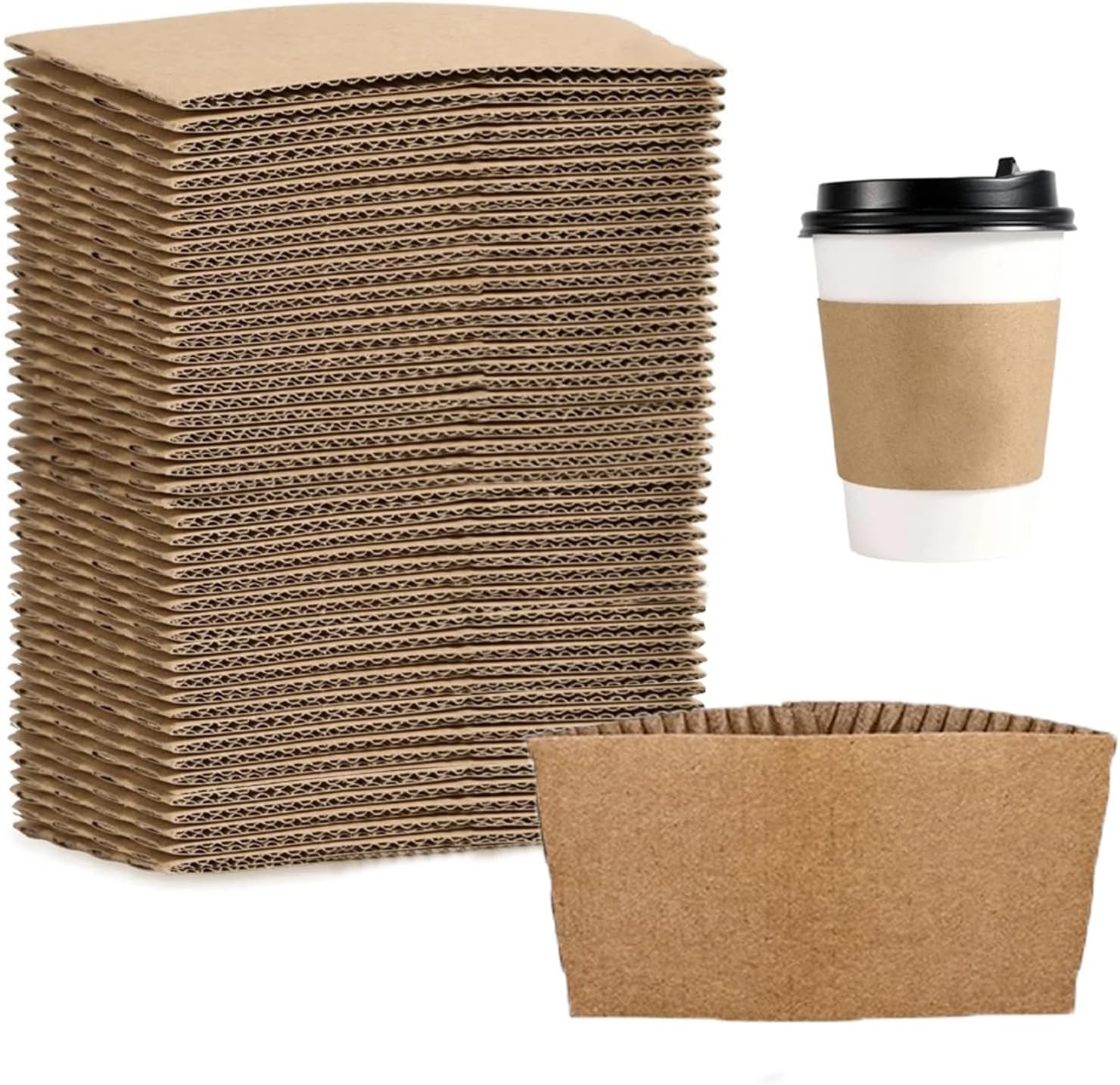 EchoDone 8 oz Disposable Coffee Cup Sleeves for Hot Drinks 200 pcs
