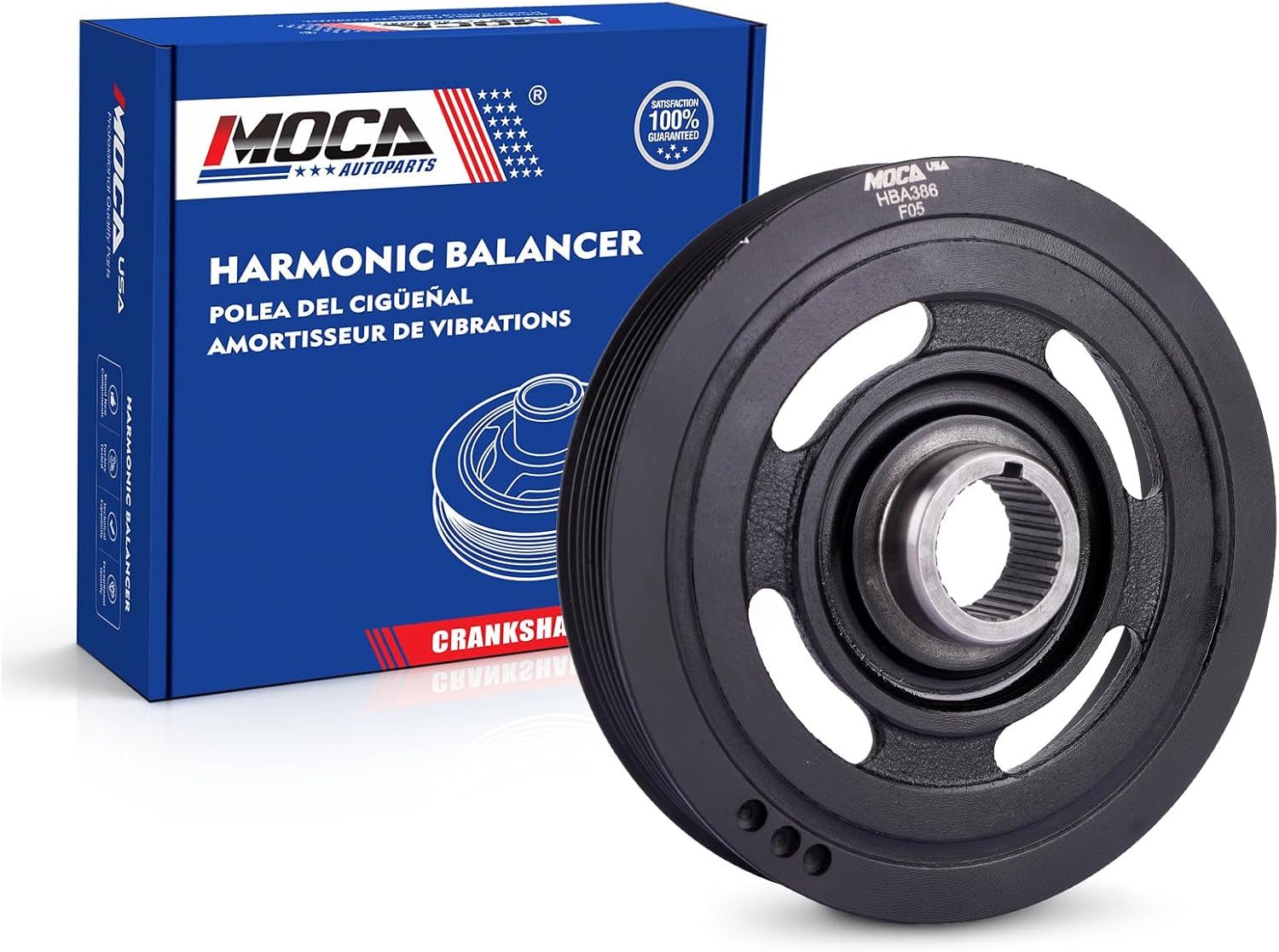 MOCA Engine Harmonic Balancer fits For Acura 2013-2014 TSX L4 2.4L, For Honda 2008-2012 Accord L4 2.4L, 2012-2014 Crosstour 2.4L, 2015 Crosstour 2.4L, 2007-2009 CRV L4 2.4L, 2010-2014 CRV L4 2.4L