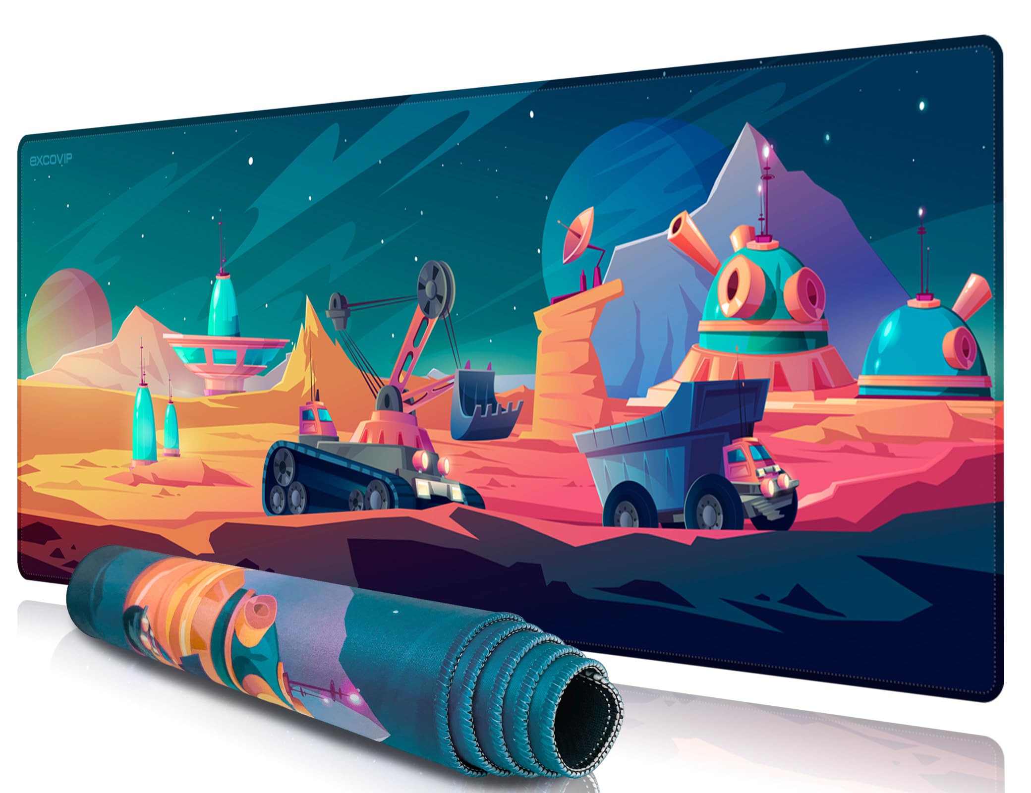 Excovip Excel Muismat met Excel-toetsenbordkortingen voor kantoor en gaming, 800 x 300 mm, XXL, groot, waterdicht, antislip, voor computer