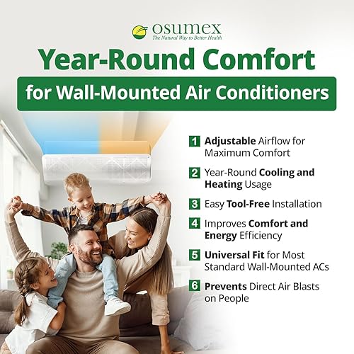 Miniatura 2 de Deflector de aire acondicionado para parabrisas de 35.4 x 10.6 in  Deflectores de ventilación de aire de CAcalentador ajustables, unidad de pared