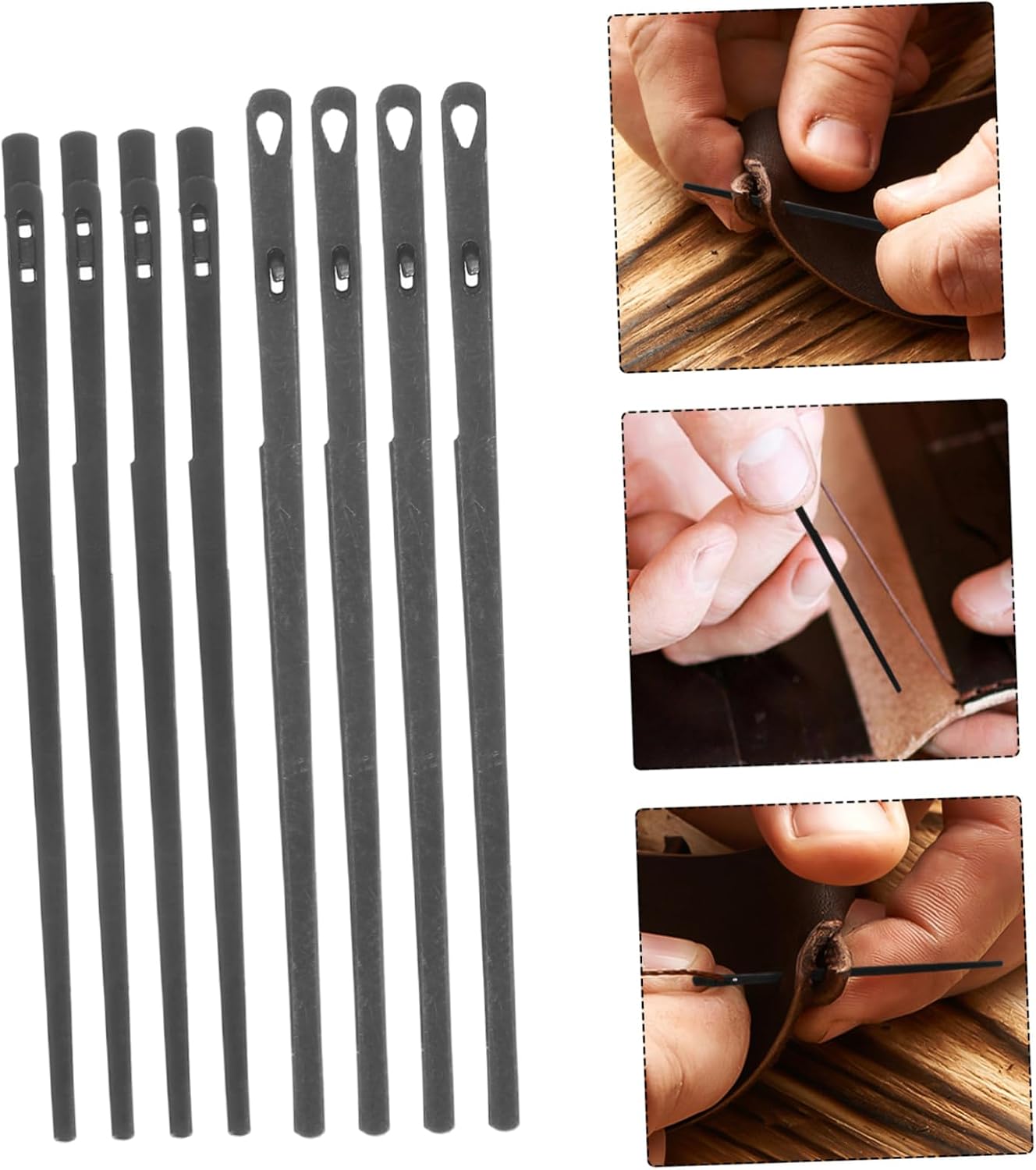 NIYANGLE 8pcs Leather Lacing Needles with Single and Double for Hand Stitching Leathercraft Projects Sewing Tools for Purse Making and Leatherworking