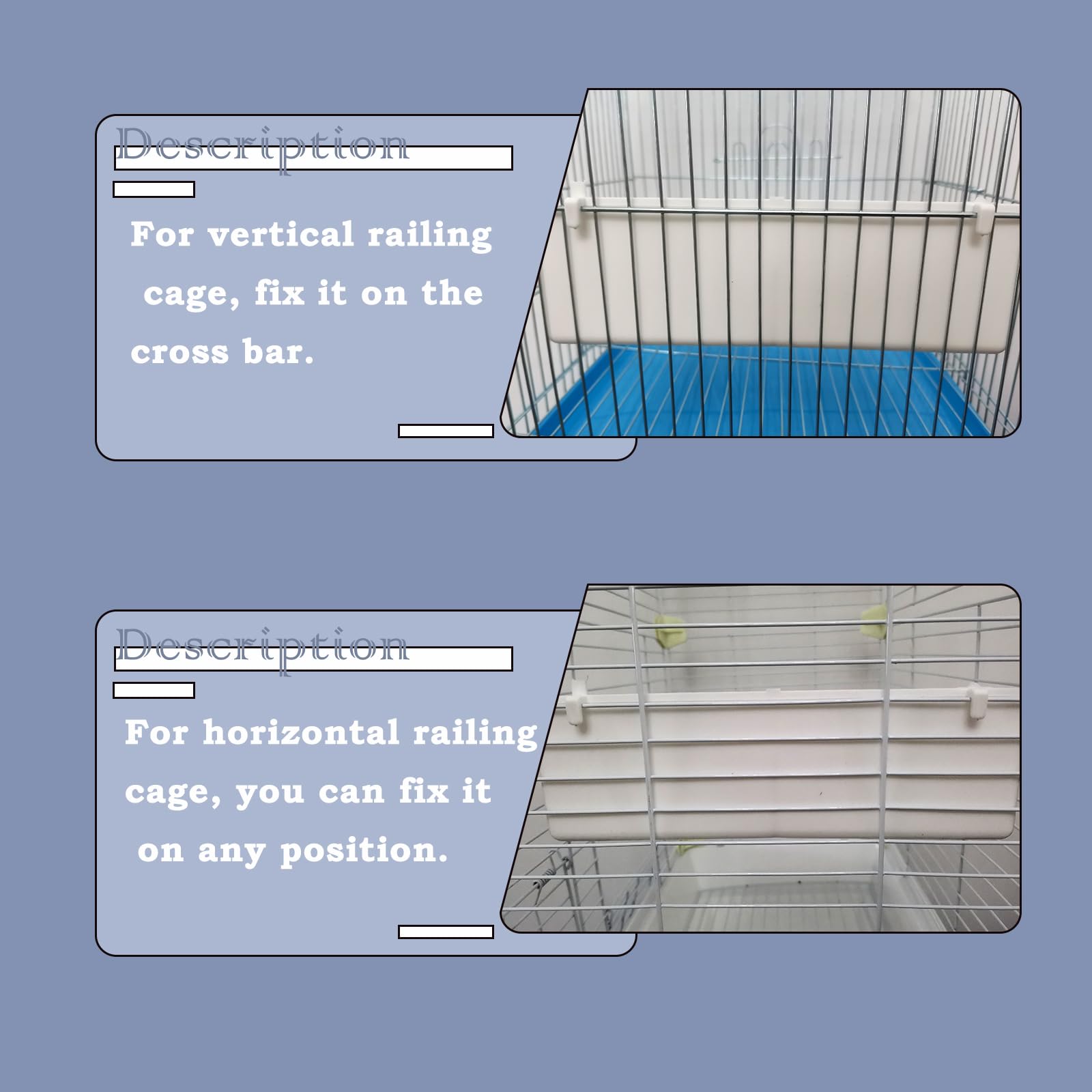 IBWell Paquete de 4 comederos para pájaros para jaula, cuenco de comida para pájaros, comedero para periquitos, comedero de agua para loros