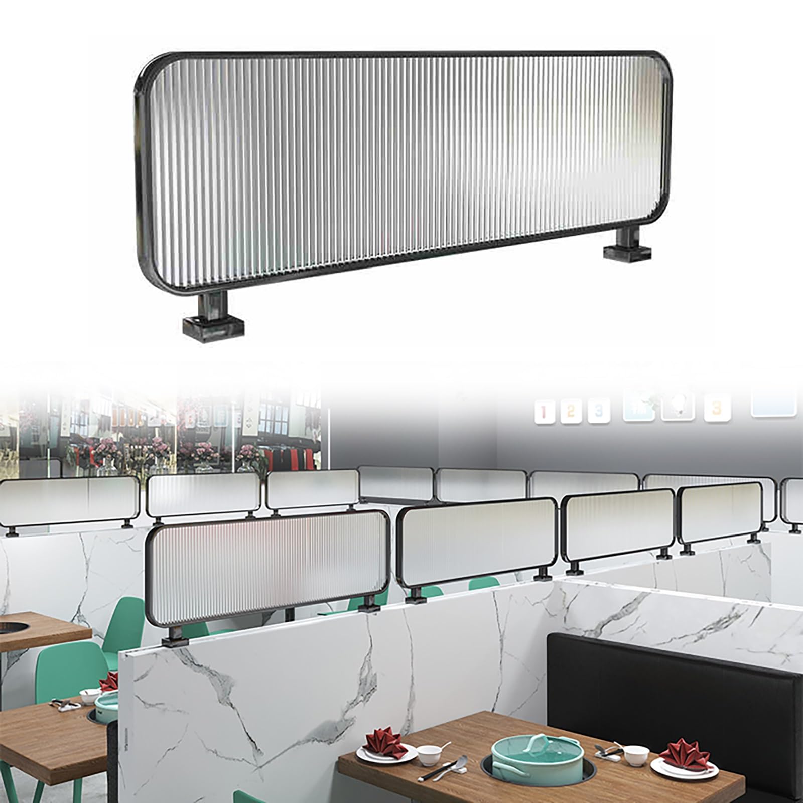 Slish Clôture de séparation basse – Séparateur de pièce élégant pour salle à manger, cuisine, bureau, hôtel et chambre à coucher – Idéal pour les restaurants et les espaces d'accueil, améliore