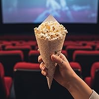 Vista 4 de Conetek - Conos de papel negros de 10 pulgadas para aperitivos, ecológicos: Perfectos para aperitivos, conos de papel aptos para alimentos, Newsprint