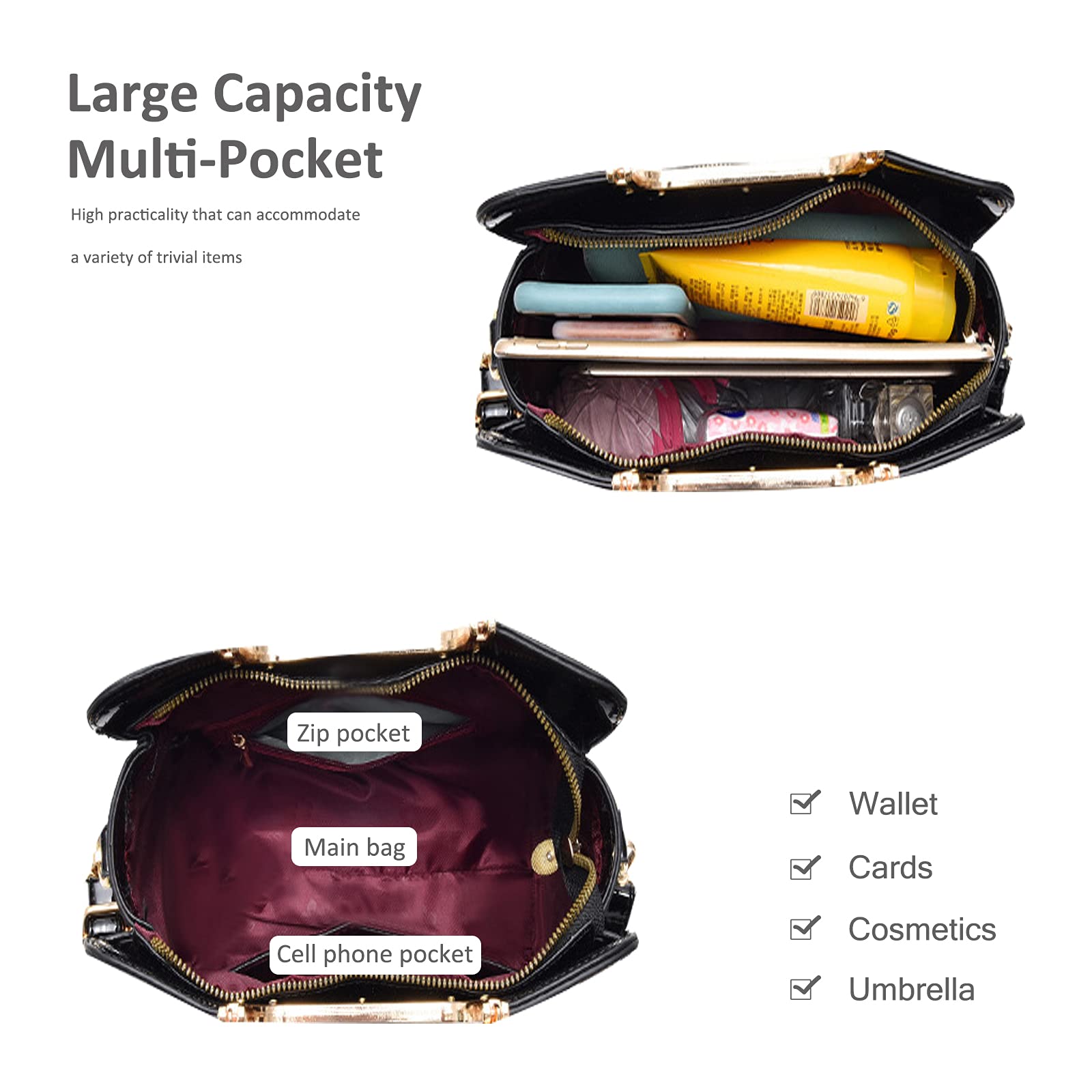 KANBUN Borse ADITAM per Donna Borse con Manico Superiore alla Moda Borsa a Tracolla Firmata Borsa a Tracolla Impermeabile Quality Goods