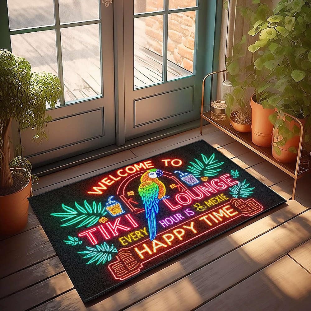 Paillasson d'intérieur antidérapant Welcome To Tiki Lounge 50x80cm