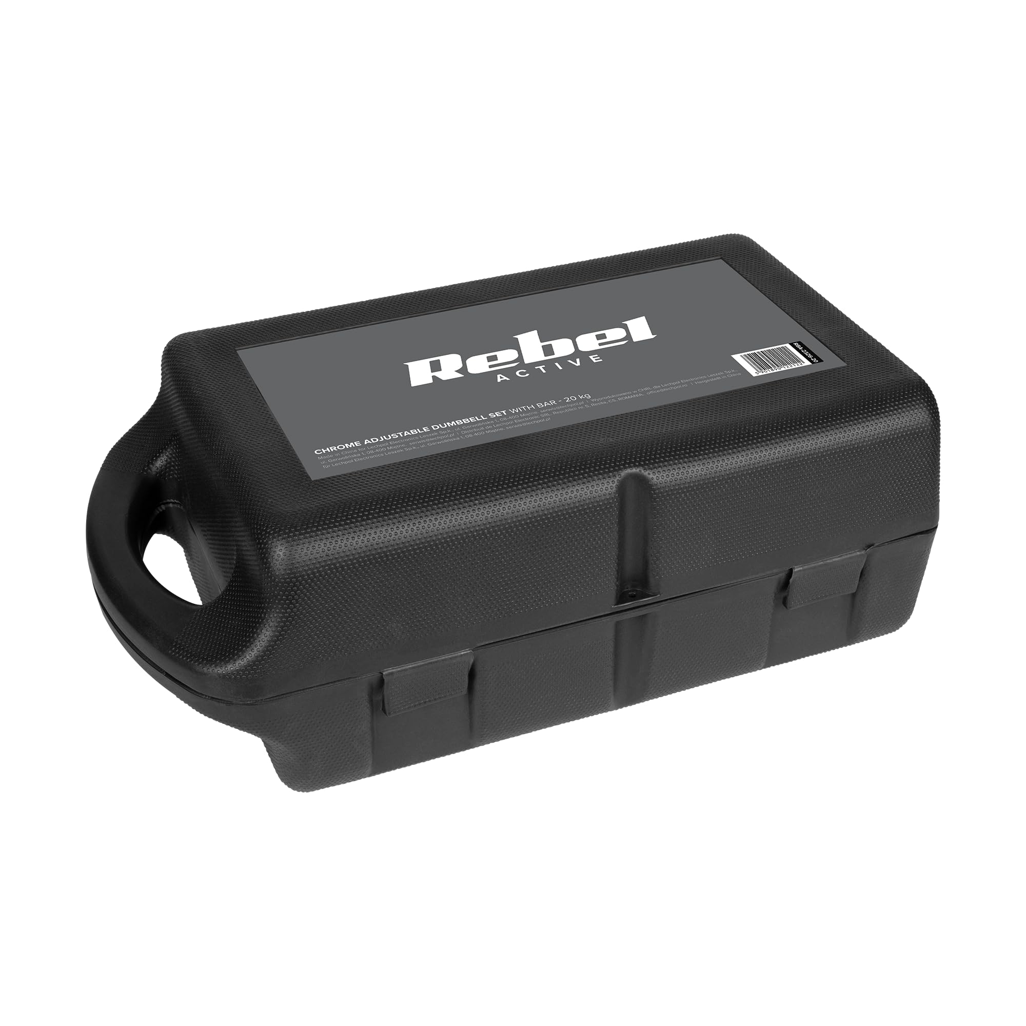Rebel Electro Hantle Żeliwne Chromowane w Walizce z Gryfem Zestaw 20kg Regulowane RBA-2326-20
