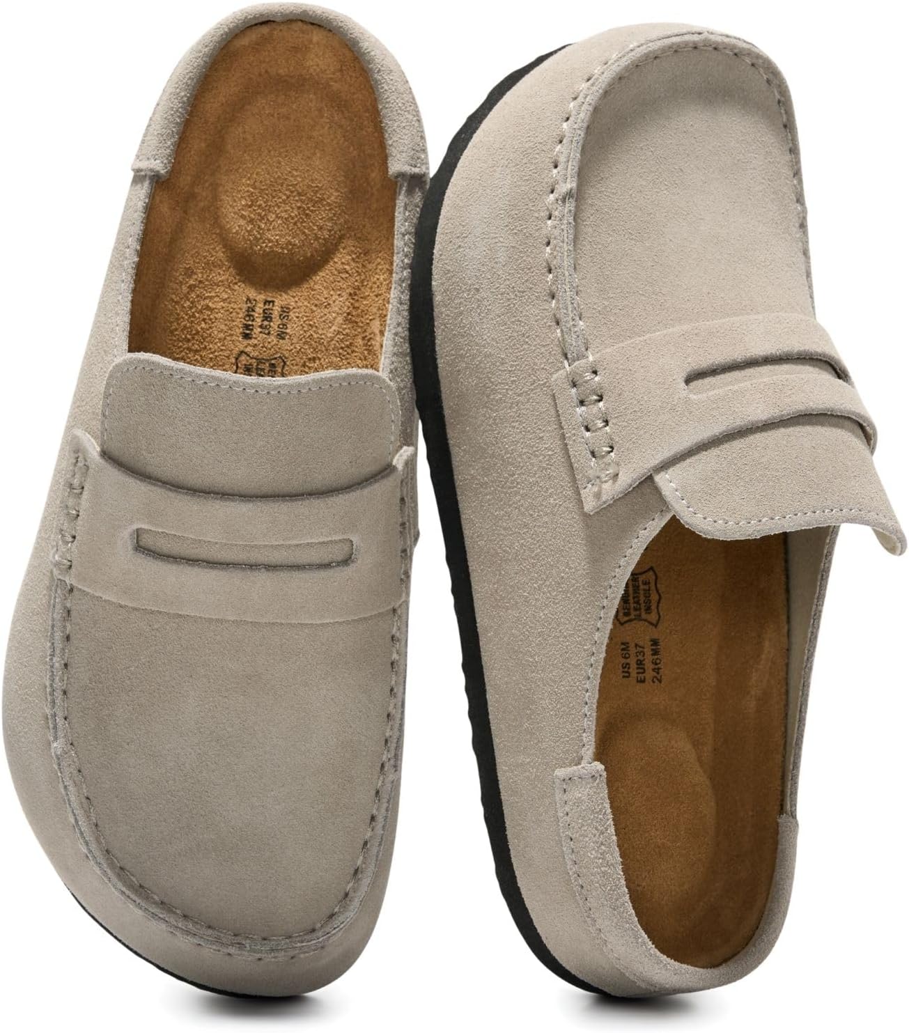 100% Genuine Leather Moccasin Style Clogs for Women - Fall Shoes for Women thumbnail