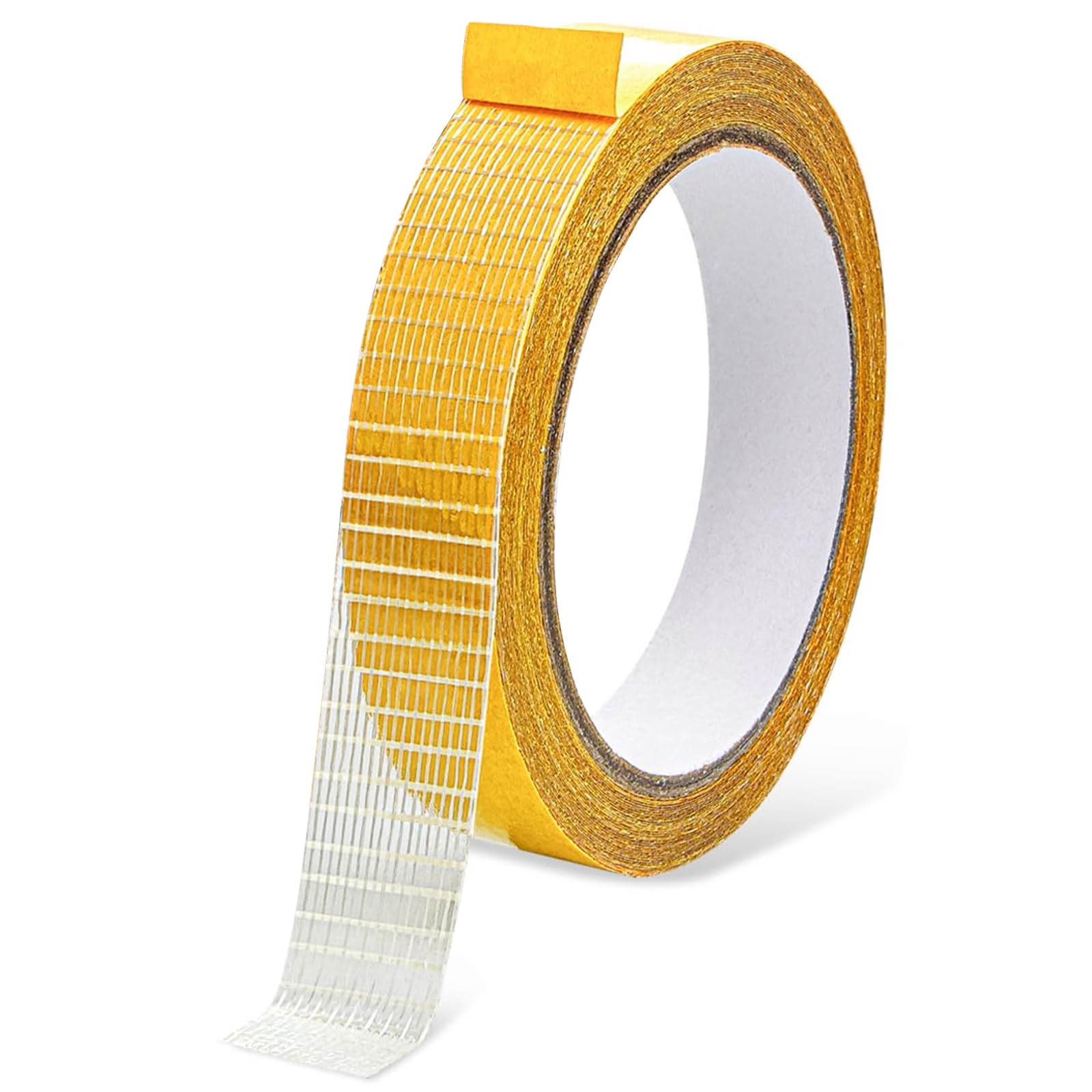 Nastro Biadesivo in Tessuto, 20 mm x 10 m Multifunzionale Nastro Biadesivo in Fibra di Rete Adesiva per Moquette, Double-Sided Cloth Tape, per Tappeti, Pantaloni, Vestiti, Tende