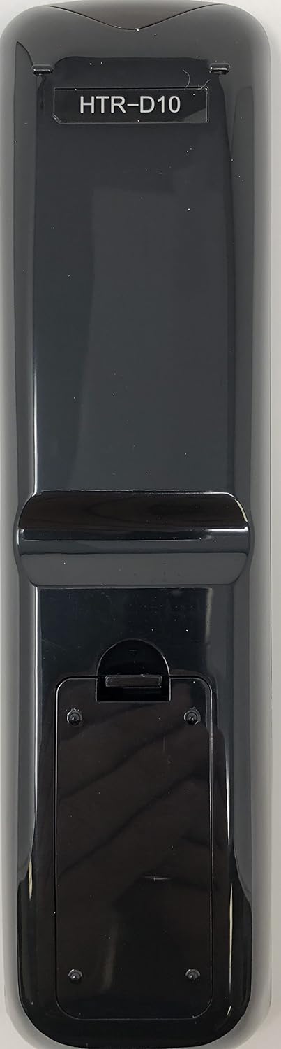 Enrere view of the Smartby HTR-D10 remote control, showing the battery compartment.