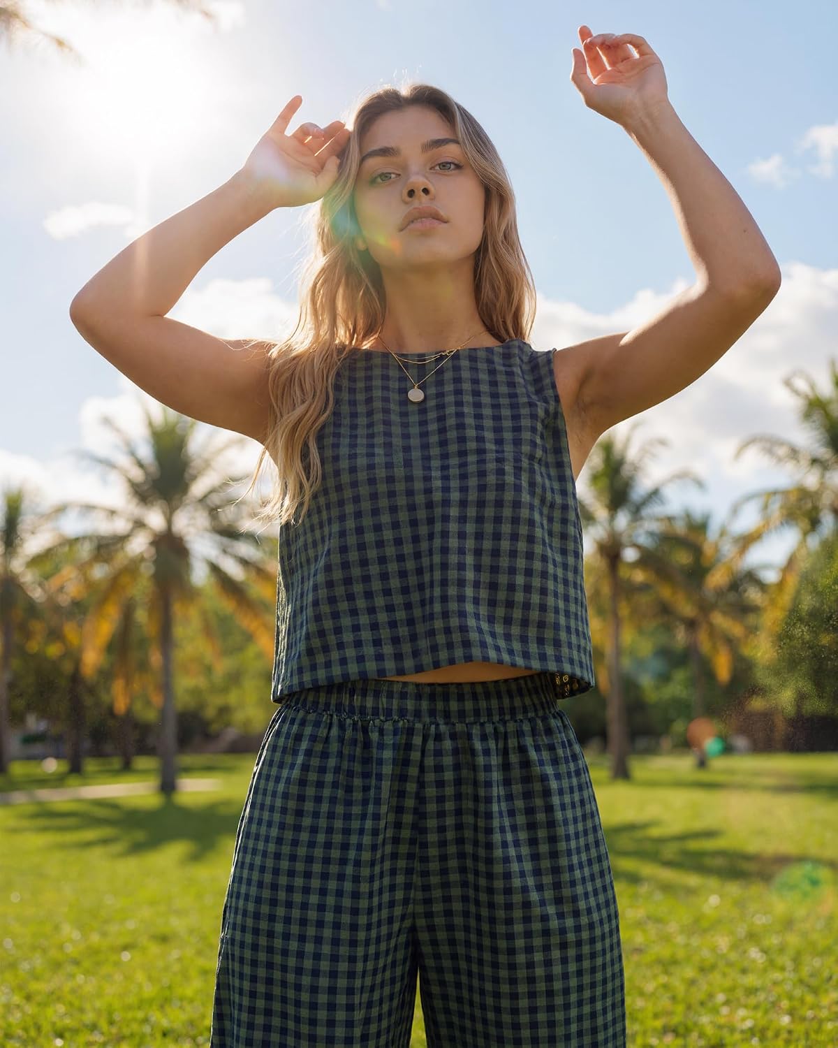Womens Gingham 2 Piece Summer Matching Sets image 5