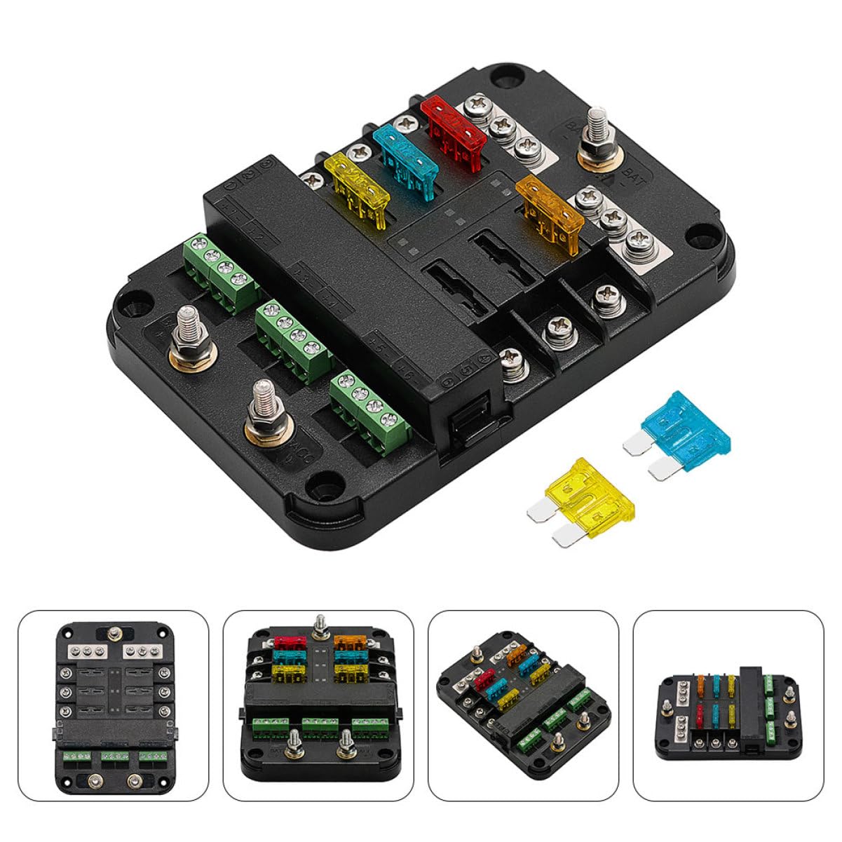 Portafusibles 10v-24v 80a Indicador Rojo Azul, Abs PC Cobre