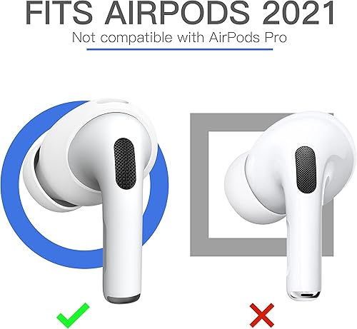 Miniatura 4 de DamonLight 2 pares de AirPods 3 almohadillas de silicona con agarre para auriculares [bolsa de almacenamiento añadida] [patente registrada en