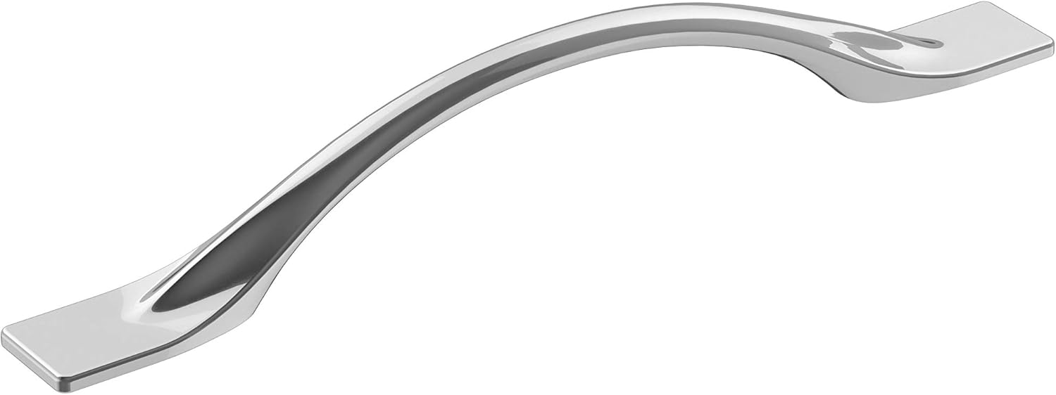 Amerock | Cabinet Pull | Polished Chrome | 5-1/16 inch (128 mm) Center-to-Center | Uprise | 1 Pack | Drawer Pull | Cabinet Handle | Cabinet Hardware