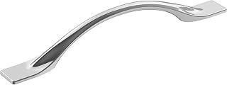 Amerock 5-1/16" Uprise Polished Chrome Drawer Pull | 5-1/16 inch (128mm) Center-to-Center Mounting Distance and 7-7/8 inches Overall Length, Durable Zinc Cabinet Hardware