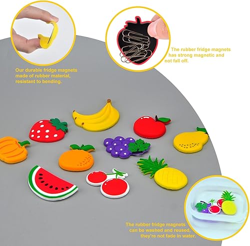 Miniatura 5 de Imanes de refrigerador para niños pequeños  Bonitos imanes de frutas para nevera para niños pequeños de 1 a 3 años, imanes magnéticos de espalda