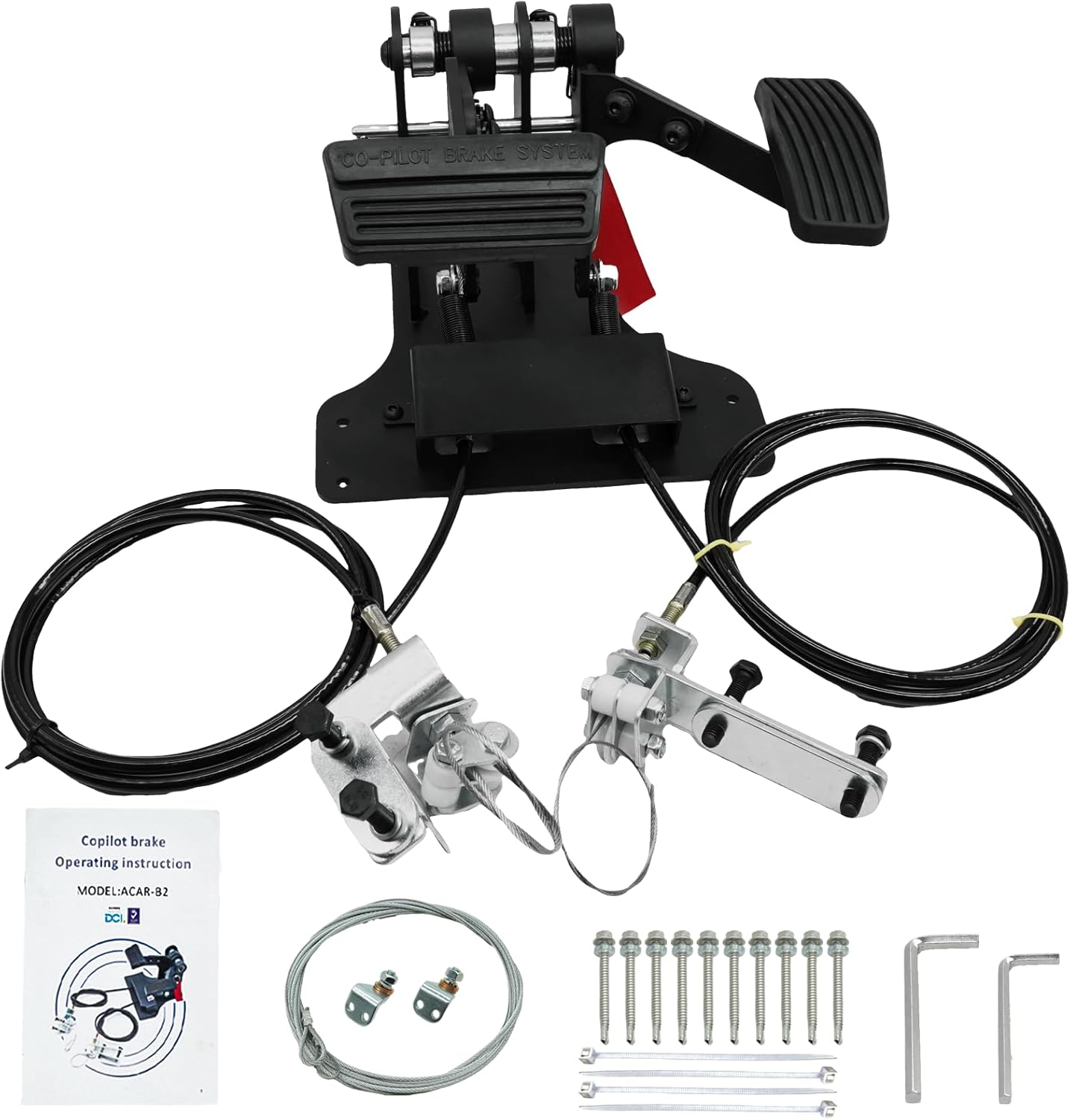 Right Hand Drive RHD Conversion Kit,Passenger Side Universal Dual Control Gas and Brake Car Pedals for Driving Instructor Student Drivers Assist ACAR-B2 ACARB2