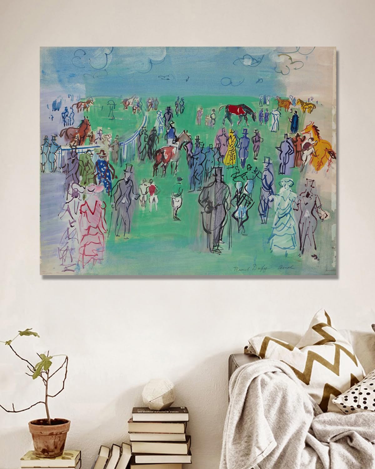 NHLDZYH Raoul Dufy Prints, (Paddock 2), plakat podróżny w stylu vintage, sztuka impresjonistyczna, obraz ścienny na płótnie do dekoracji domu, 30 x 40 cm, tylko płótno