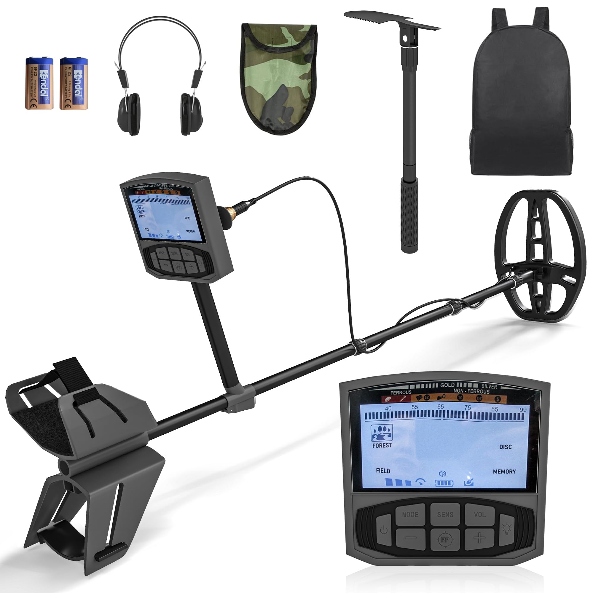 Outsunny Metal Detector for Adults and Beginners with IP68 Waterproof Coil