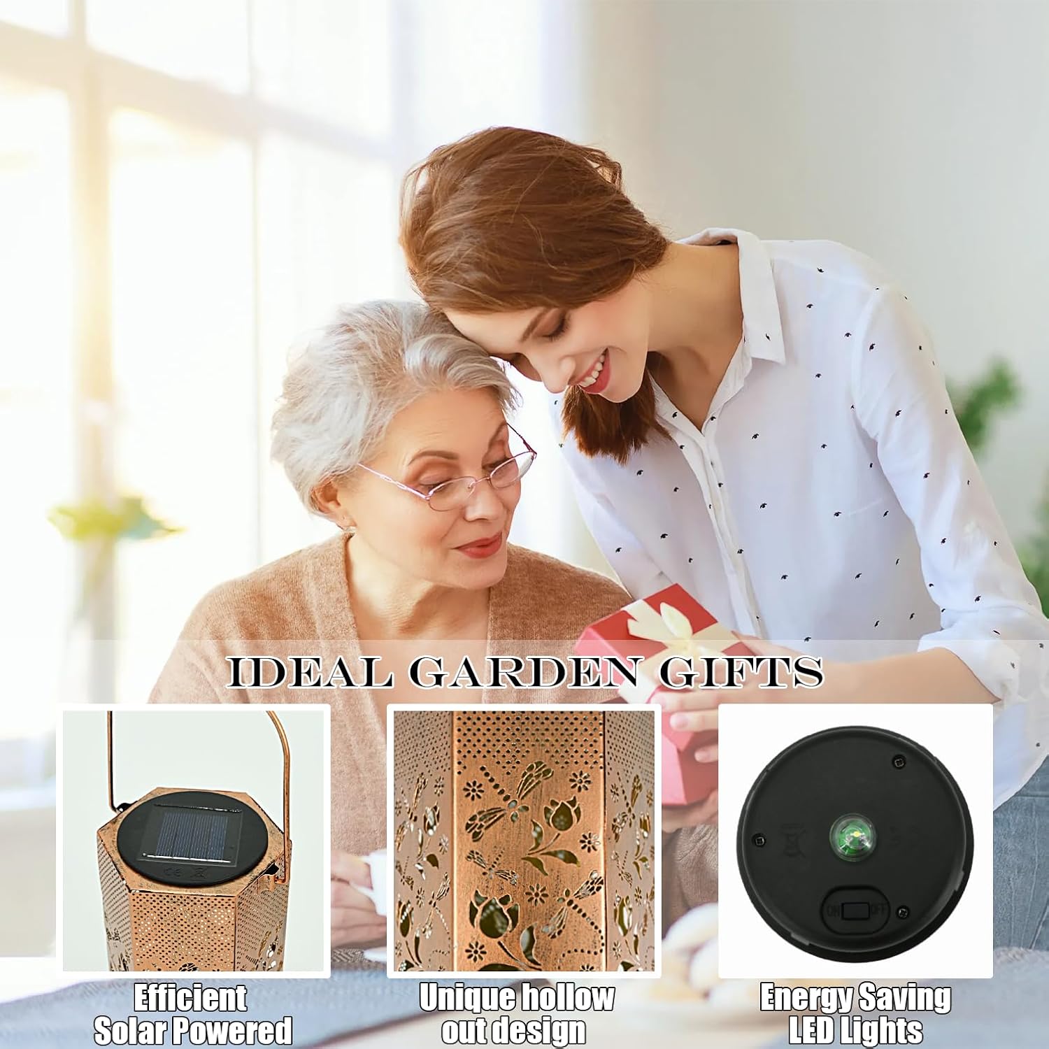 Dragonfly Solar Lanterns Outdoor Waterproof - Mothers Day Gifts for Mom Grandma, Birthday Gifts for Women, Solar Lights Outdoor Garden Decor for Outside
