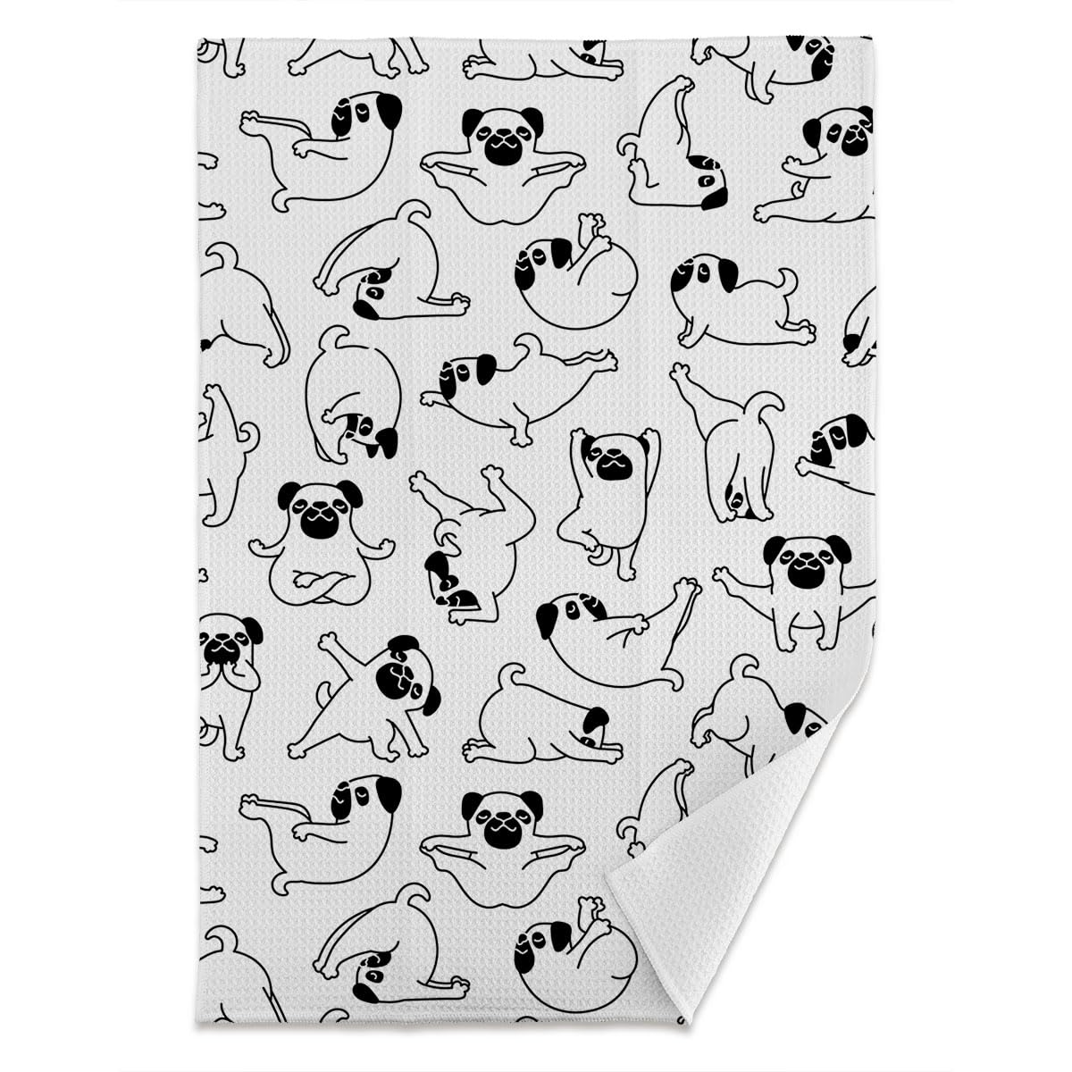 HONLUNG Küchentücher Mit Mops-Motiv – 2er Pack, 40,6 X 61 Cm, Saugfähig, Humorvolle Aufschrift