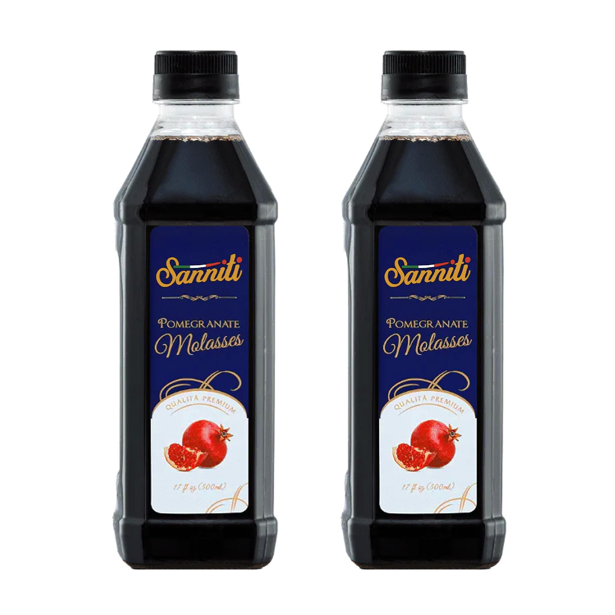 Sanniti Premium Pomegranate Molasses, 17 Fl Oz 500ml (Pack of 2)
