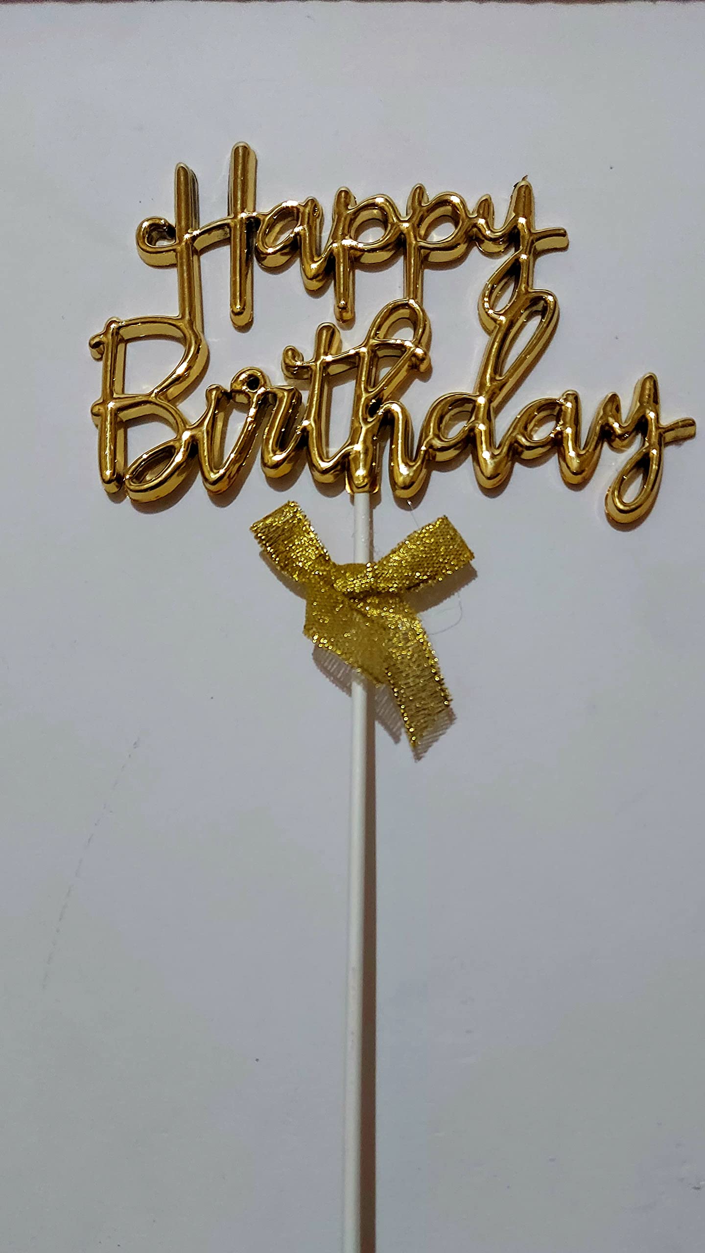 Buy 3D Gold Happy Birthday Cake Topper (3D Gold Happy Birthday Cake