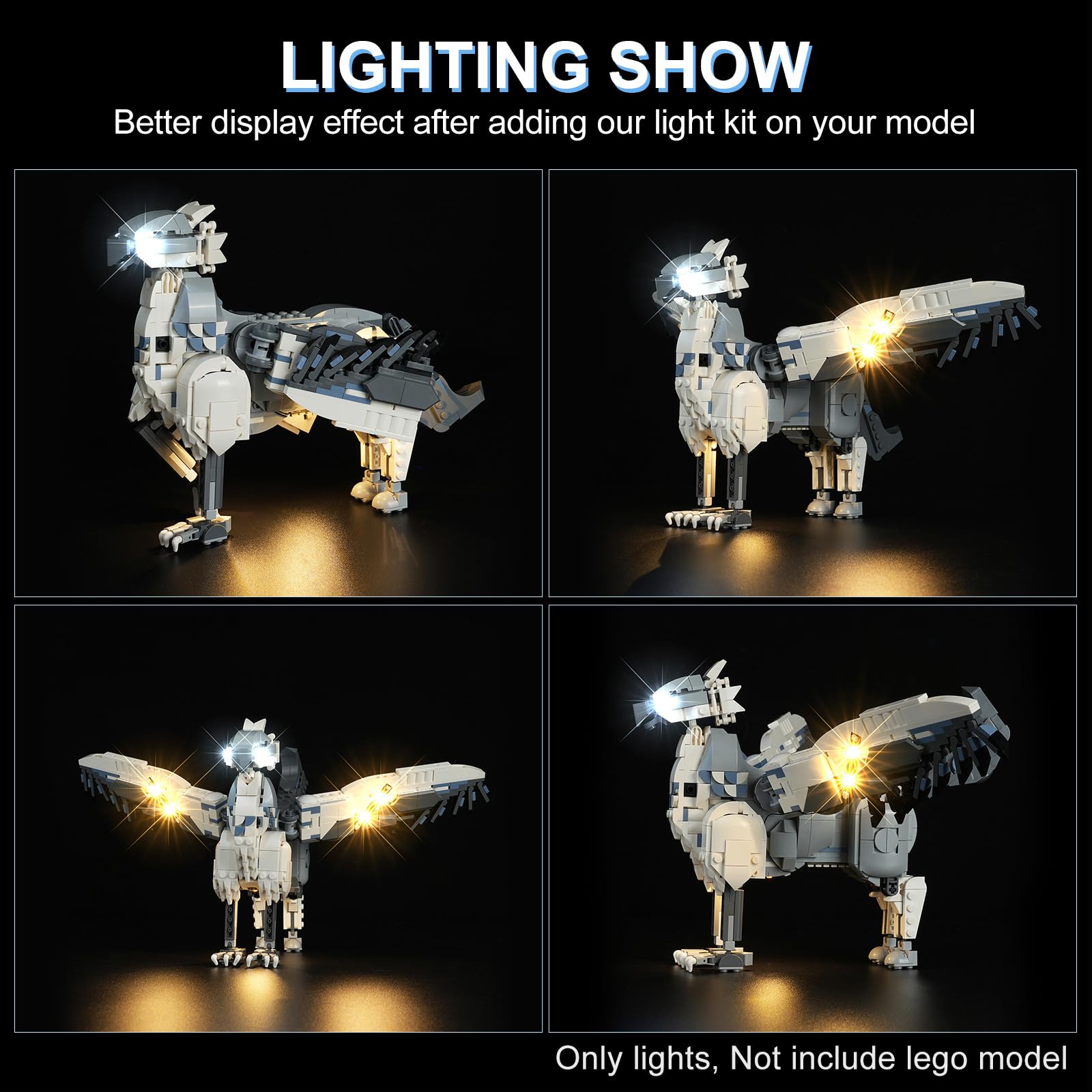 DALDED LED Light Kit for Lego Buckbeak, Compatible with Lego 76427, Lighting Your Toy for Buckbeak - Without Model (Not Include Lego Set)