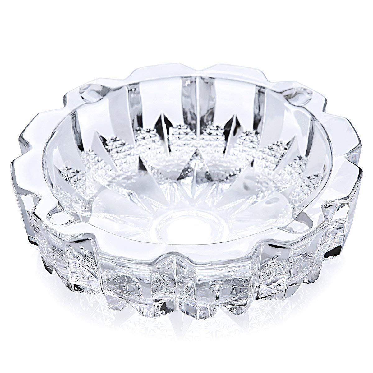Pure Source India Glass Ashtray Decorative Bowl (Clear_3.5 Inch X 3.5 Inch X 1.1 Inch)