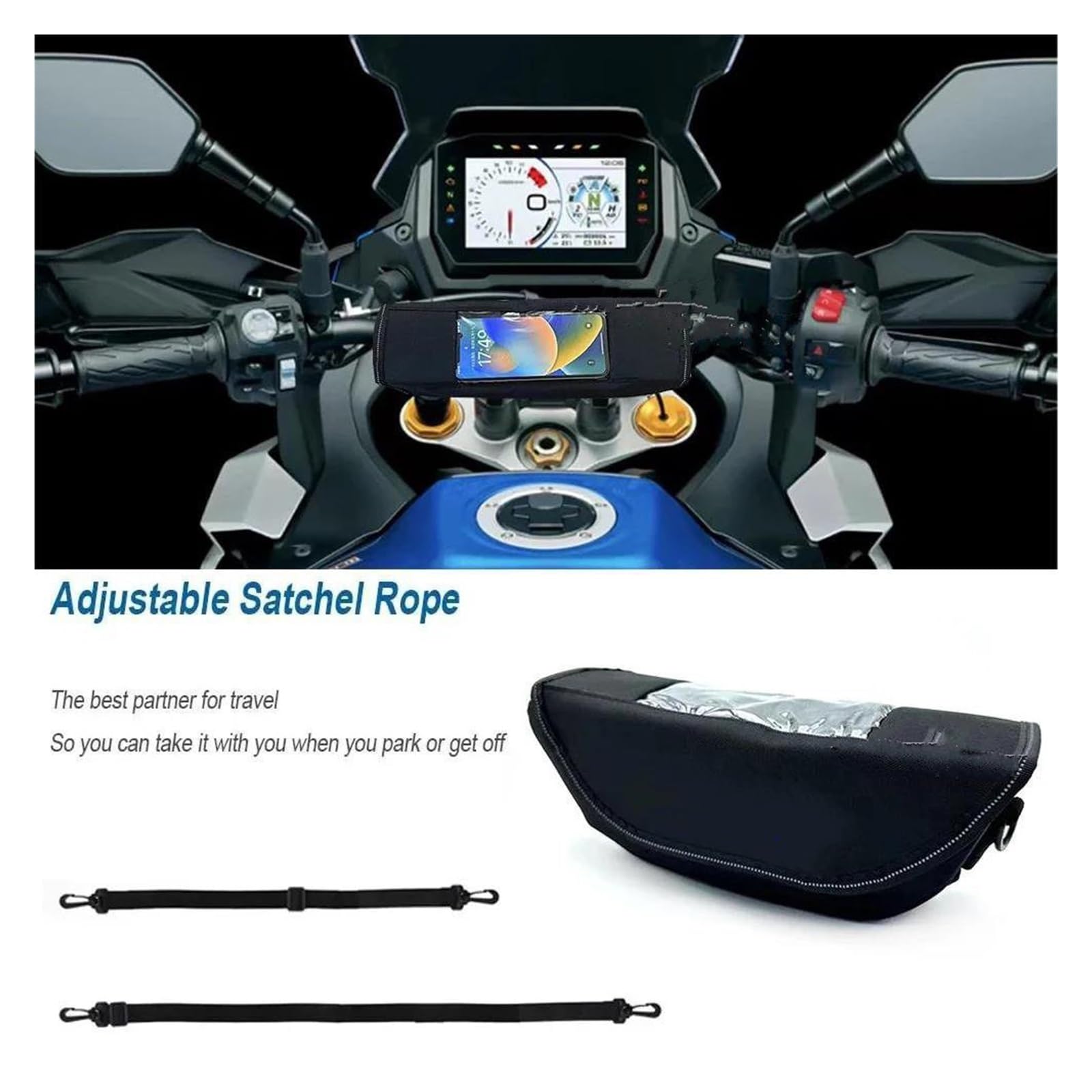 Borsa Manubrio Moto Borsello Manubrio Per Grom Msx 125 Borsa Da Manubrio Moto(G)