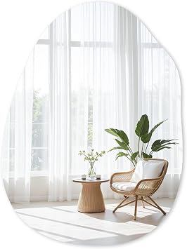 22x30 Inch Irregular Black Framed Wall Mirror for Bathroom
