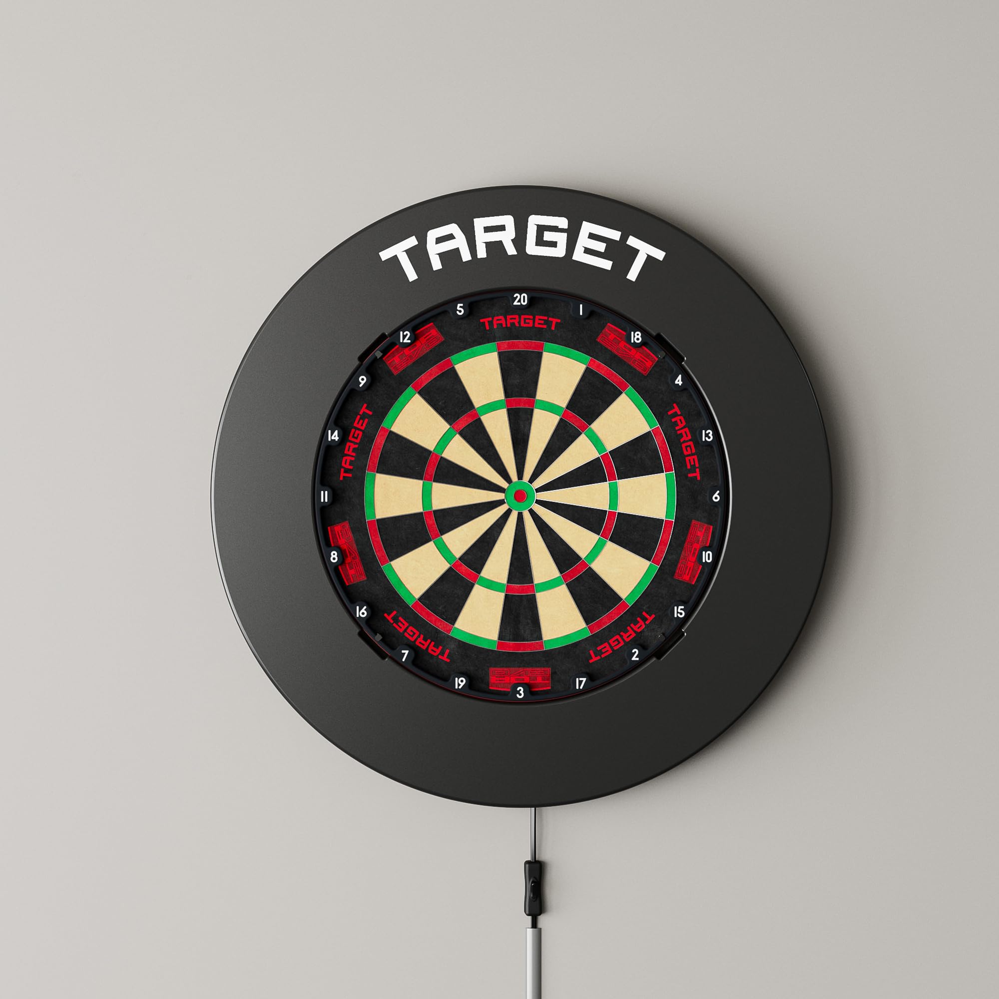 Target Darts – Schutzring für Dartscheibe mit Aussparungen, rot/schwarz/grau