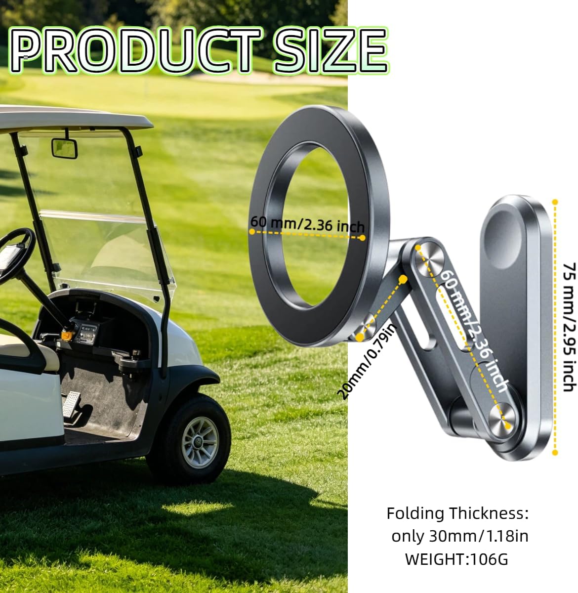 Chapter Seven Magnetic Golf Cart Phone Holder for MagSafe iPhone image 5