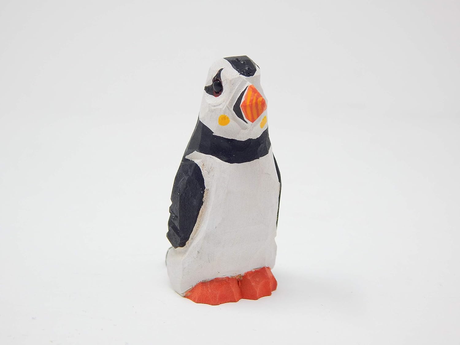 Selsela Hand-Carved Puffin Figurine - Miniature Handmade Wooden Arctic Seabird Statue Figurine,Clown of The Sea Coastal Home Decor & Collectible Gift image 3