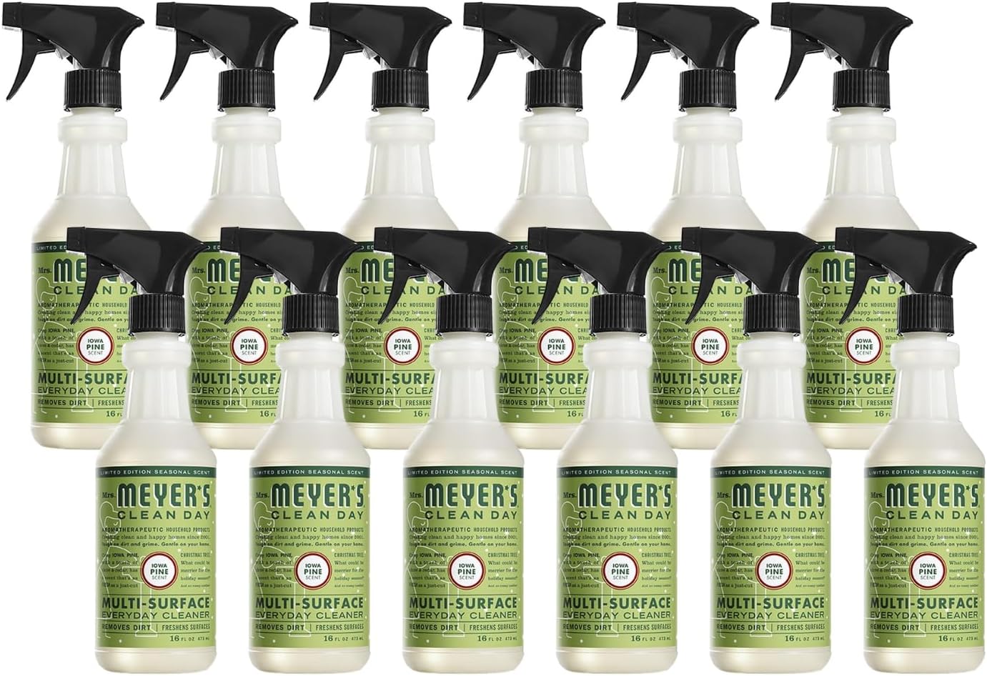 Mrs. MEYER'S Multi Surface Spray Cleaner ‑ Iowa Pine ‑ 16 fl oz (Pack of 12)