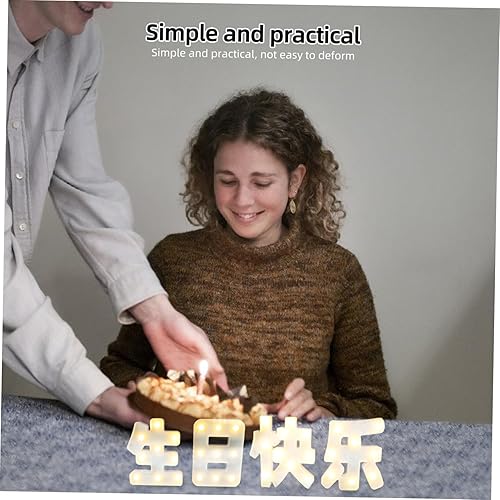 Miniatura 7 de Centro de mesa de luz de fiesta decoración de pared 1 juego de feliz cumpleaños LED de PVC luz de noche carta decoración decoración escritorio Topper