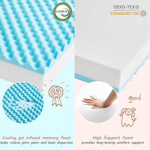 Miniatura 4 de EHEYCIGA Camas de espuma viscoelástica para perros grandes, impermeable, ortopédica, lavable, cama para mascotas con funda extraíble impermeable y