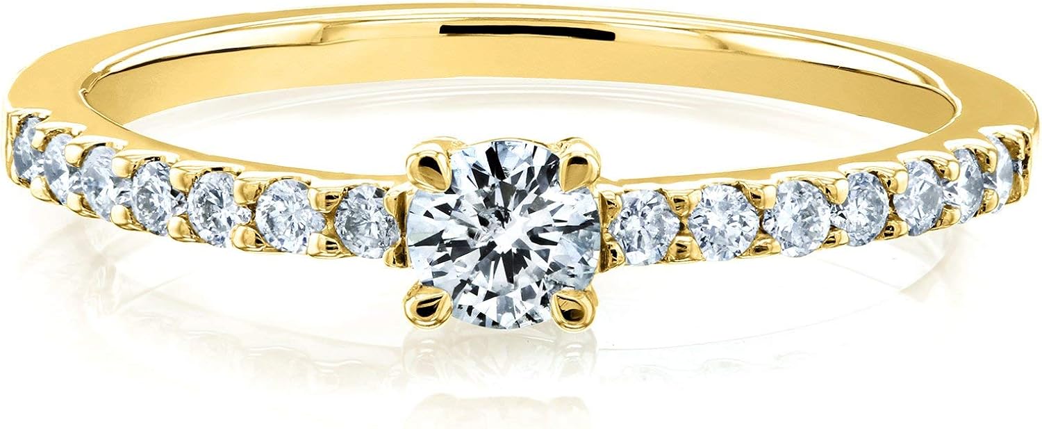 Kobelli Low Petite Diamond Ring 14k White Gold