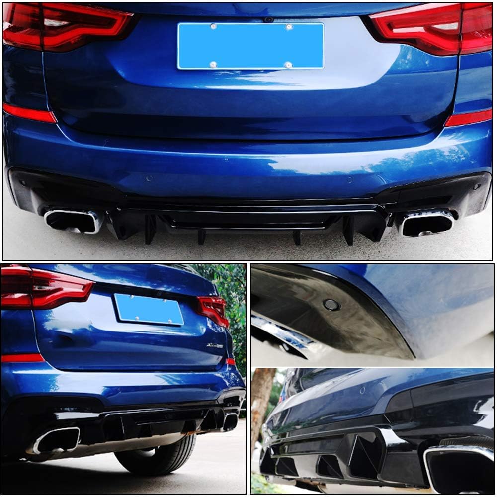 Rear Bumper Diffuser Fits for BMW X3 G01 M40i Sport Utility 4Door 2018-2021 Polypropylene PP Lower Bumper Lip Spoiler Body Kit (Gloss Black)