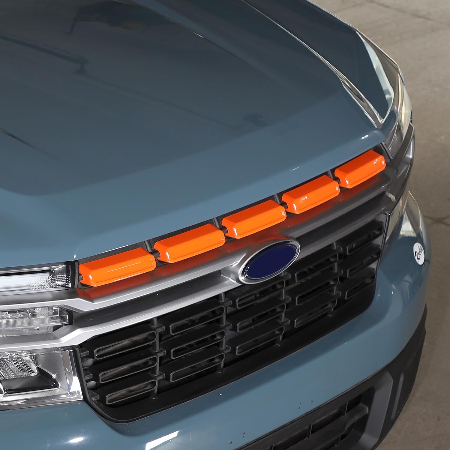 Compatible with Ford Maverick LARIAT 2022 2023 2024 Grille Inserts Cover Trim Car Exterior Decoration Accessories (Orange)