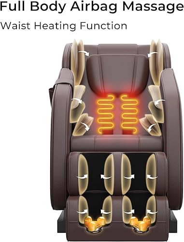 Miniatura 3 de Silla de masaje de gravedad cero de cuerpo completo, marrón