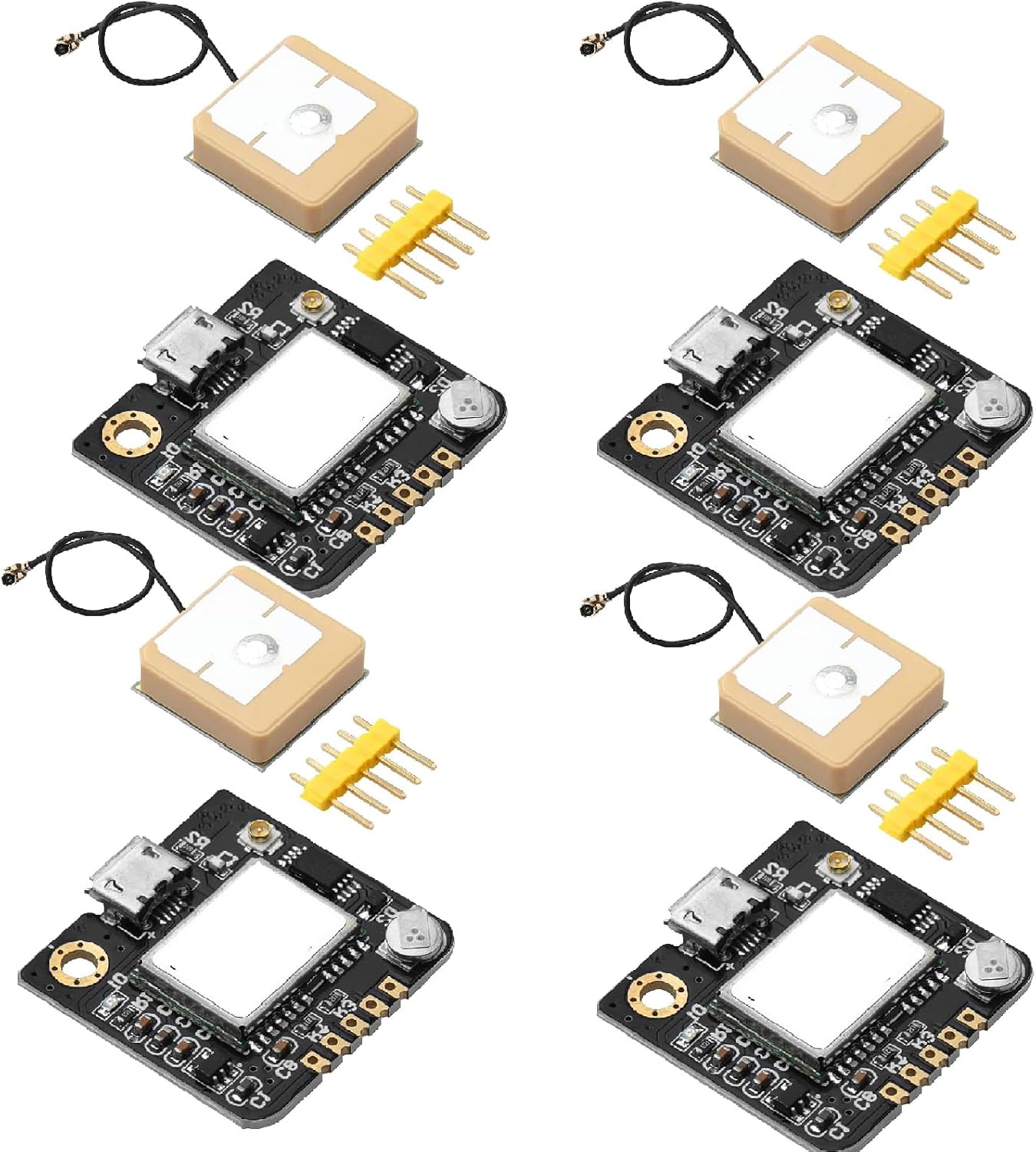 4-Pack GPS Module Component, NEO-6M Positioning Logic Node - GT-U7 Microprocessor for MCU STM32 Arduino Projects