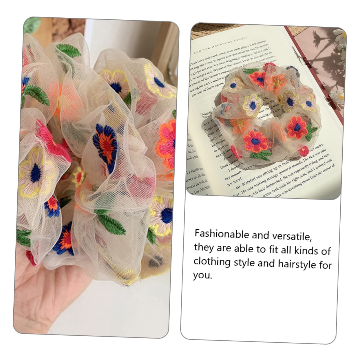 FOMIYES 24piezas Coleteros De Flores Bordadas Para Mujer y Niñas Accesorios De Pelo Elegantes y Versátiles Para Uso Diario y Fiestas