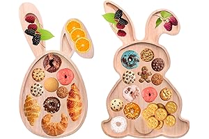 17" Easter Bunny and Egg-Shaped Serving Platters