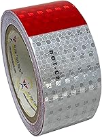 Vista 4 de ] Cinta de visibilidad DOT-C2 aprobada para remolque reflectante rojo y blanco (1 pulgada x 12 pies)